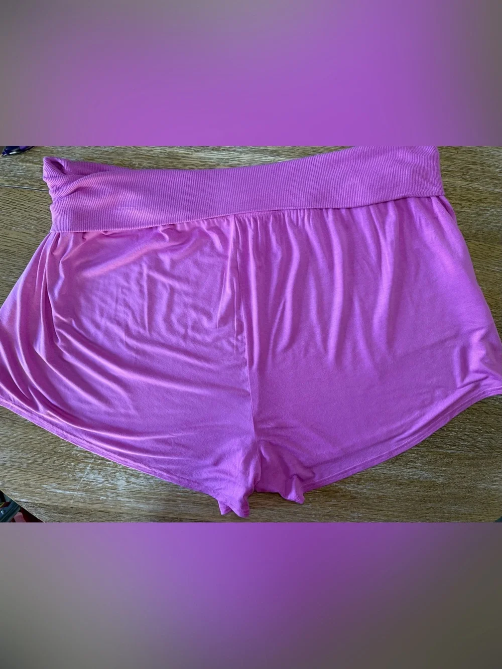 Aerie Pink Foldover Waistband Lounge Shorts with Pockets - Size XXL - Picture 3 of 7